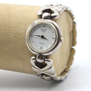 Vintage Brieux Women's Casual Retro Silver Stainless Steel Analog Wristwatch 90s